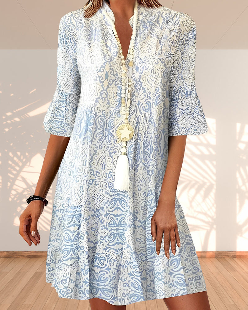 Bohemian Midi Dress in Ibiza Style