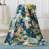 Luxurious bath towel with cranes and flowers