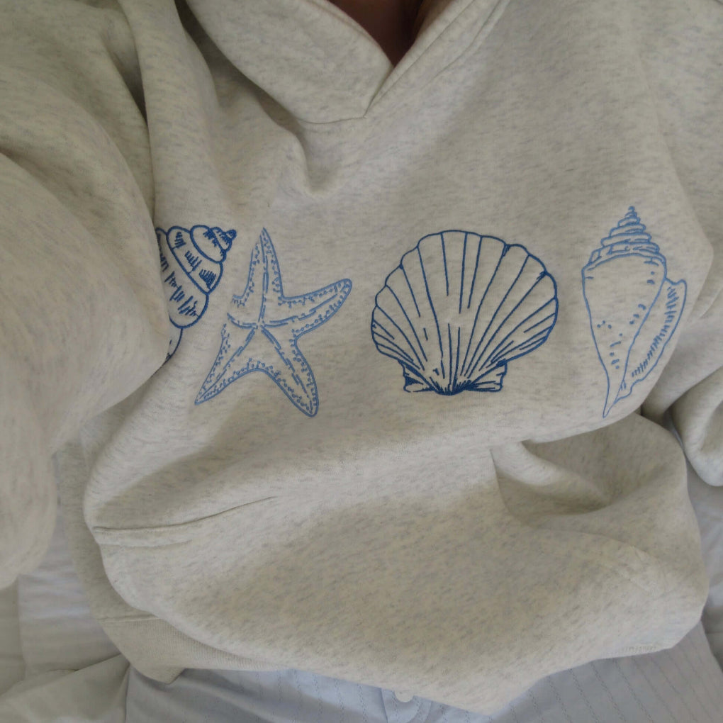 Kapuzenpullover mit Muscheldruck für Damen