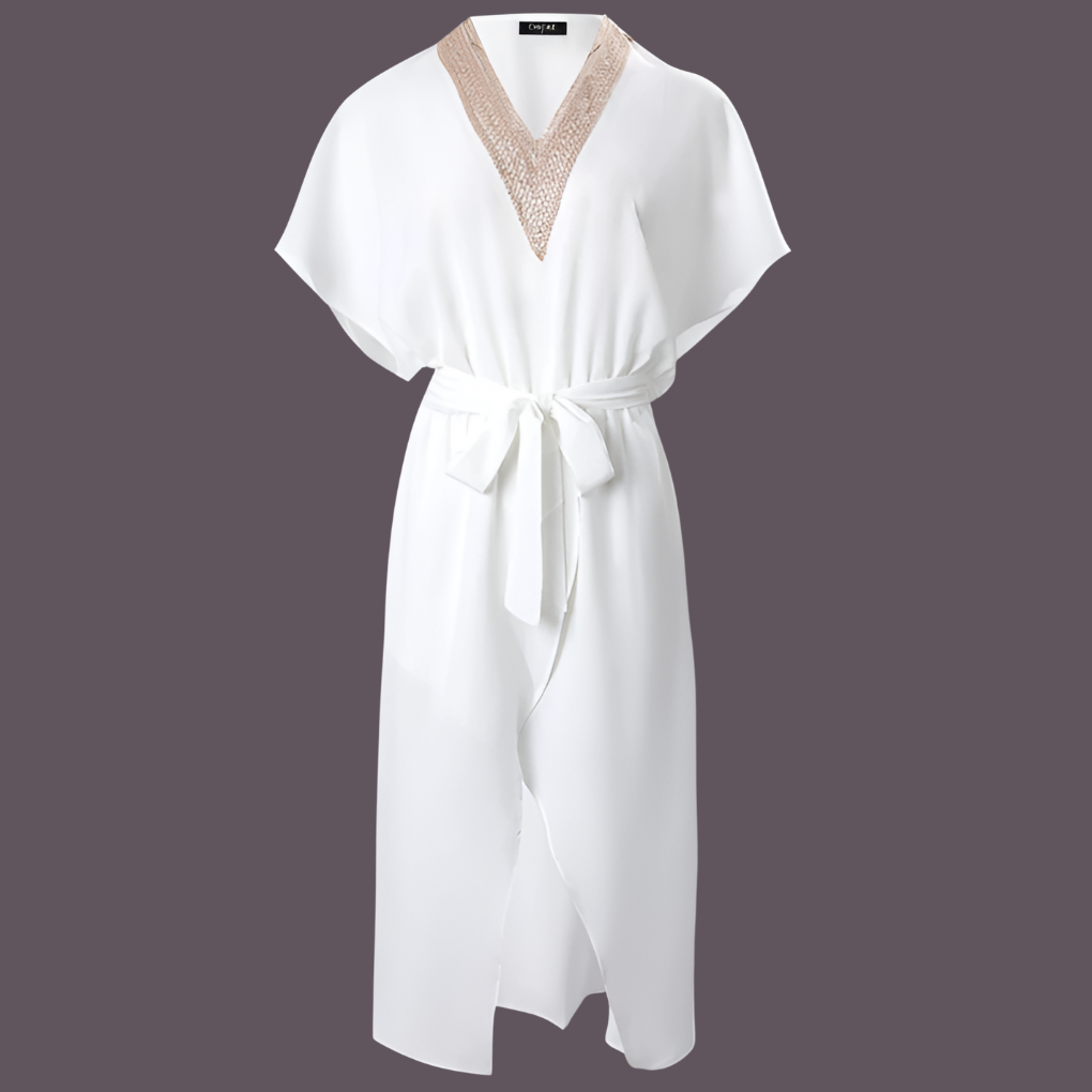 Modern midi dress with V-neck