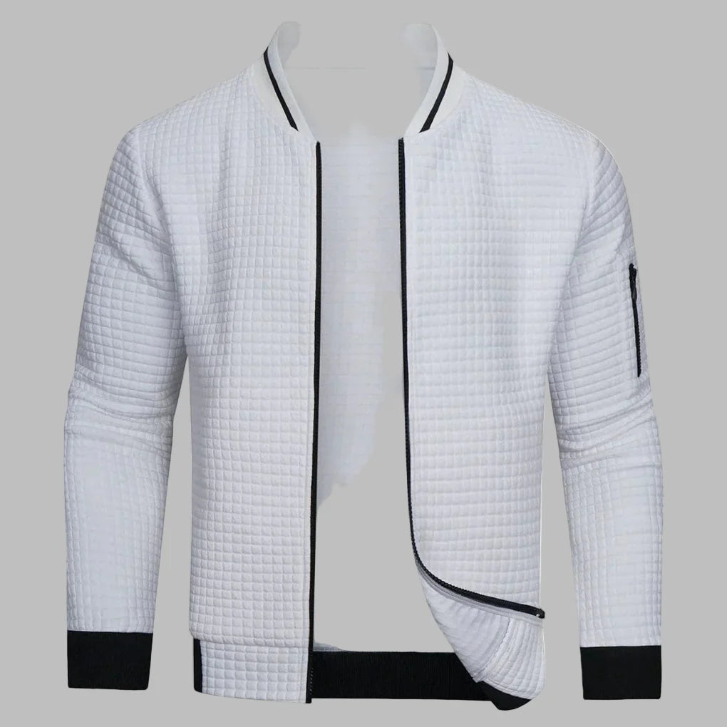 Komfortabel og varm herregenser med glidelås