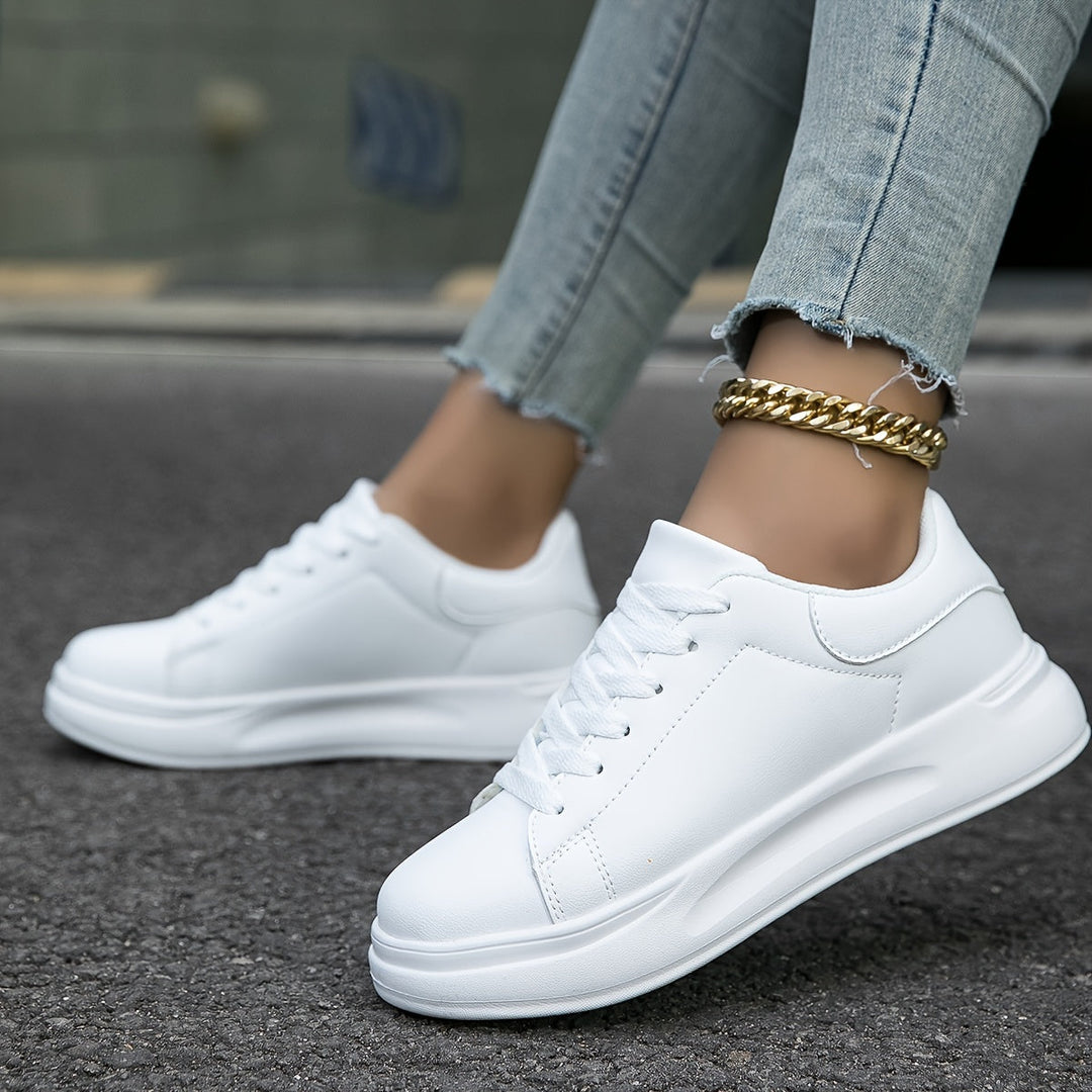 Weiße Ledersneaker für Frauen
