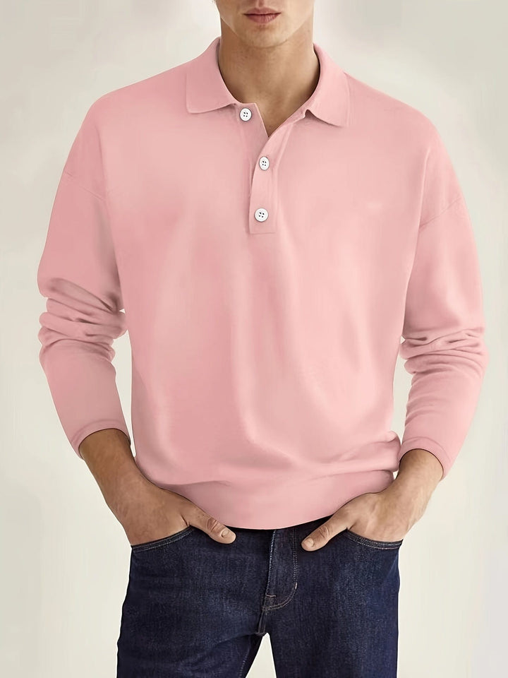 Long-sleeved men's polo for style and comfort