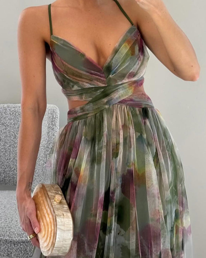 Kvinners Sexy Hollow Out Maxi Kjole