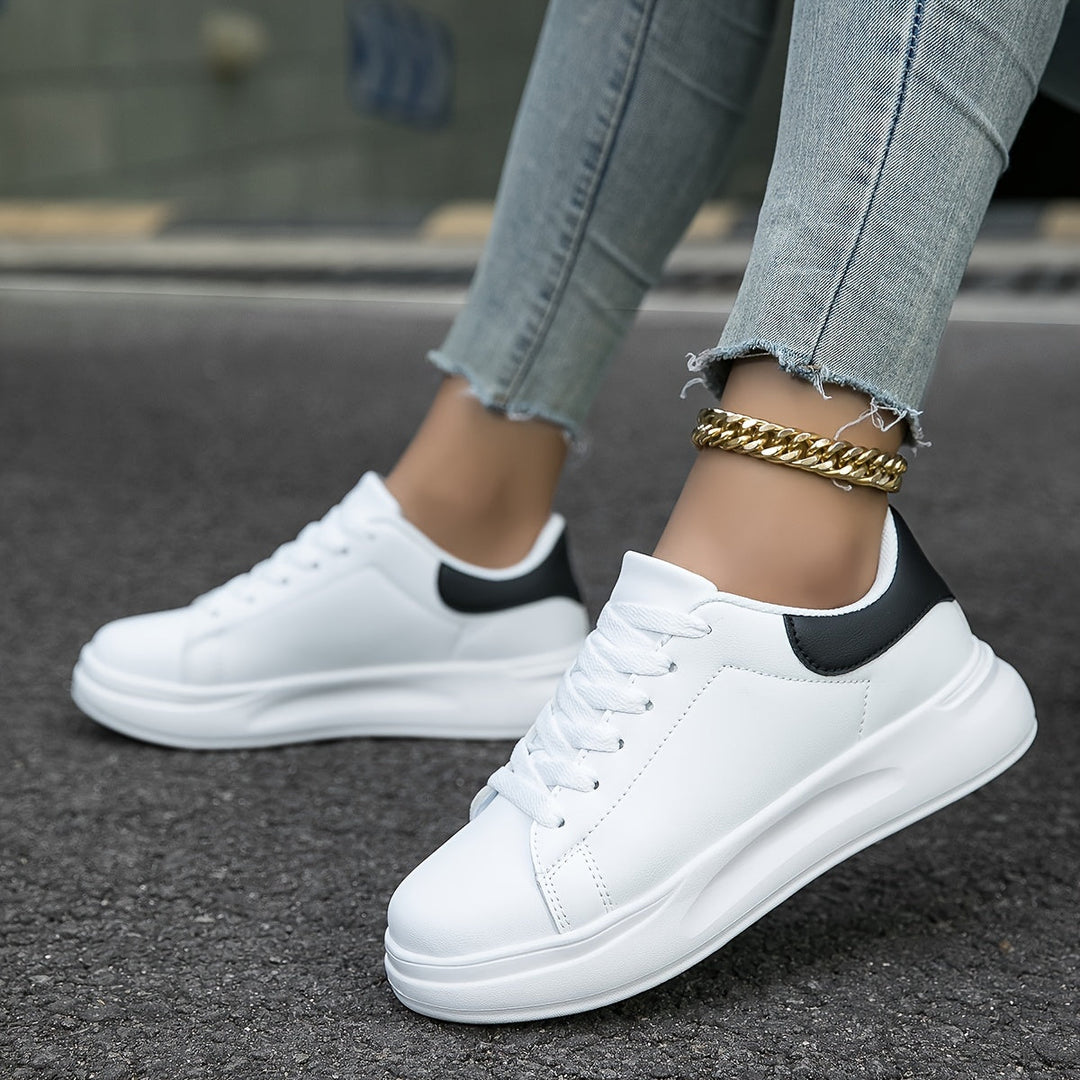 Weiße Ledersneaker für Frauen