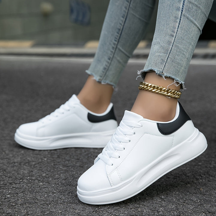 Weiße Ledersneaker für Frauen