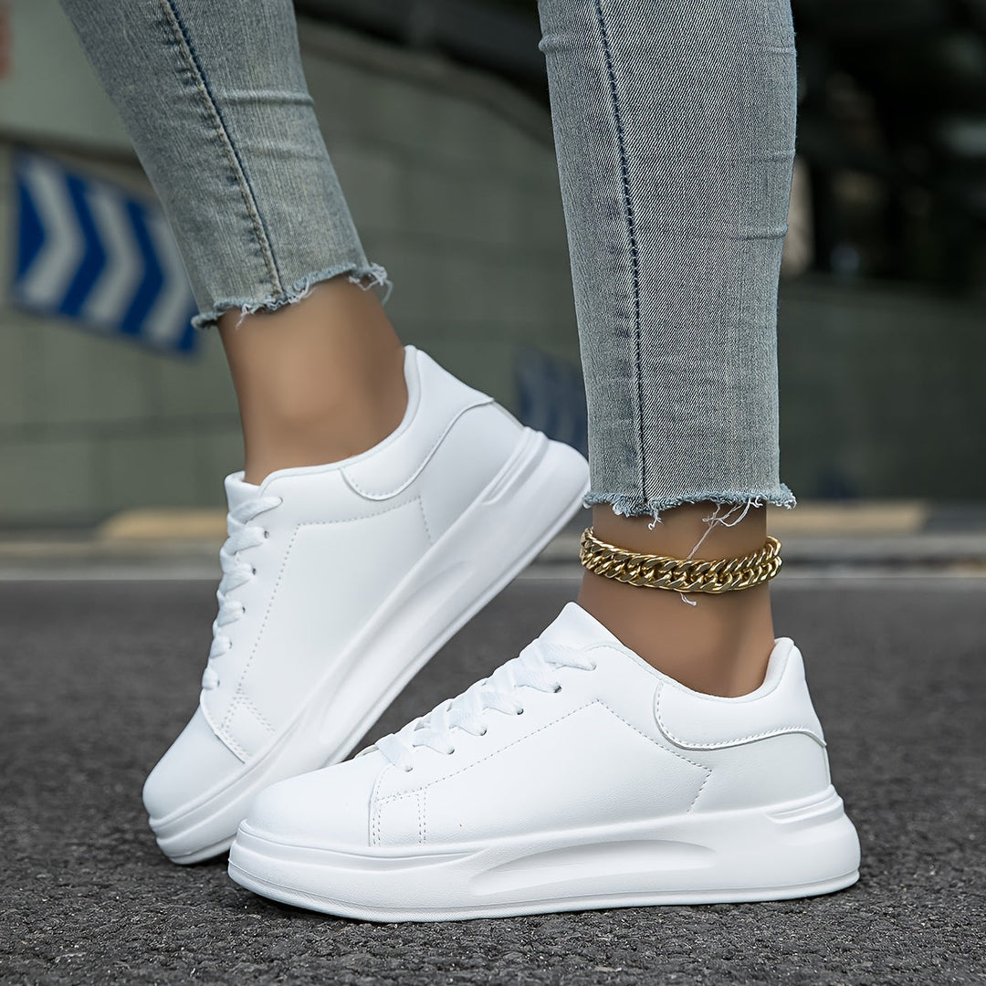Weiße Ledersneaker für Frauen