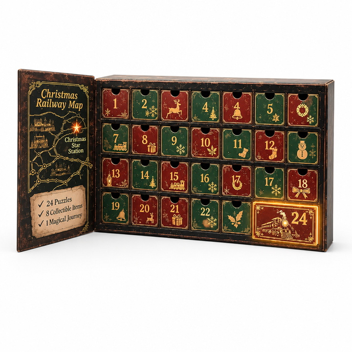 Escape room-adventskalender med 24 gåter og 6 hemmelige temaer