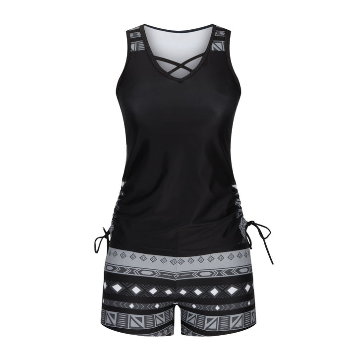 European And American Women's Seperated Swimwear High Waist Swimsuit Tied Top