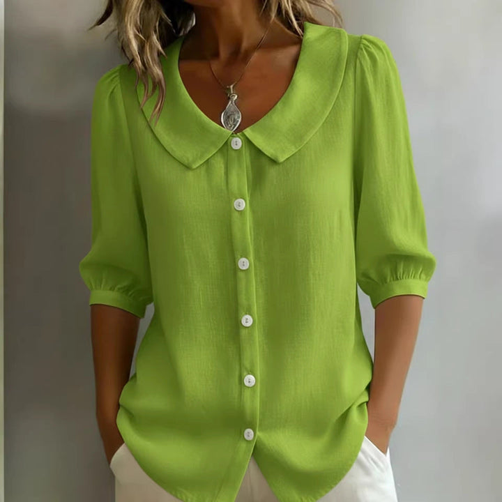 Collared Short-sleeve Blouse Fashion Casual Versatile Loose Shirt Women's Clothing
