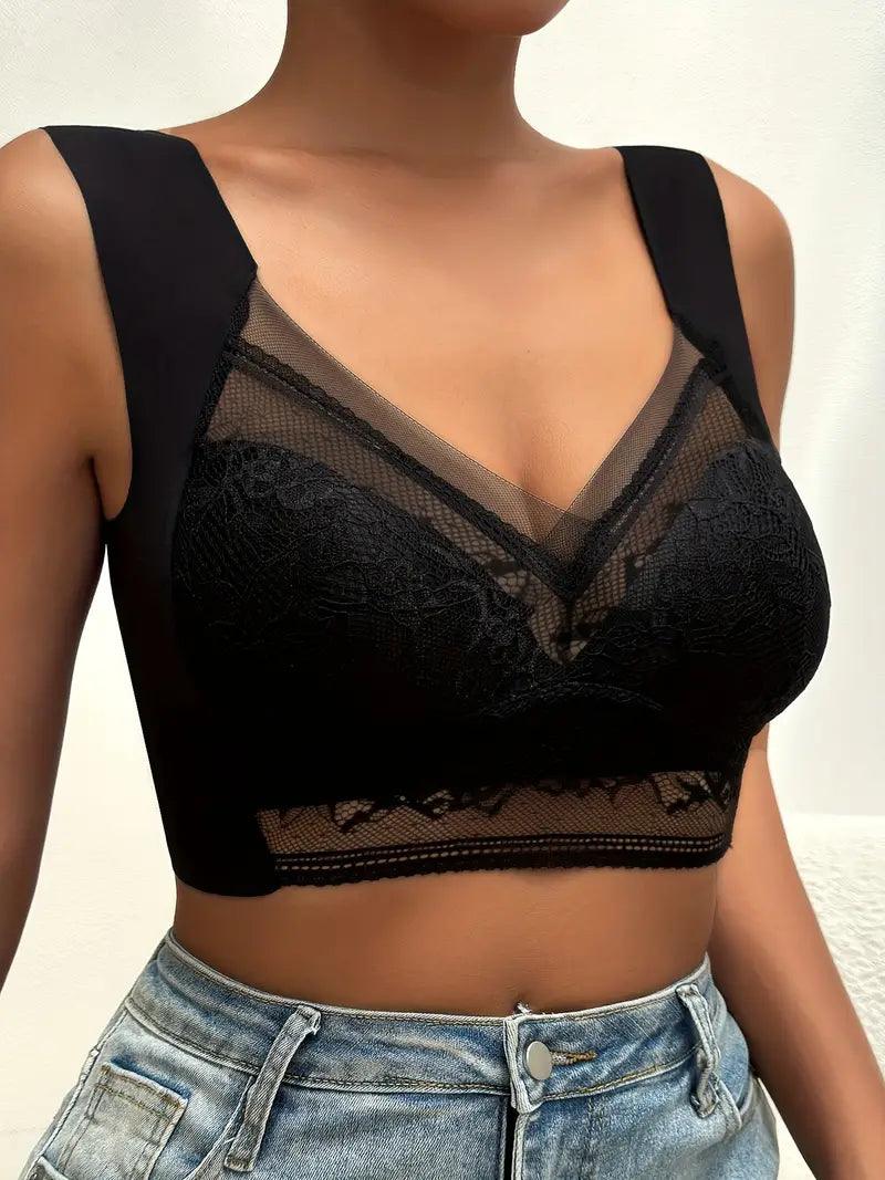 Seamless push-up bralette in lace