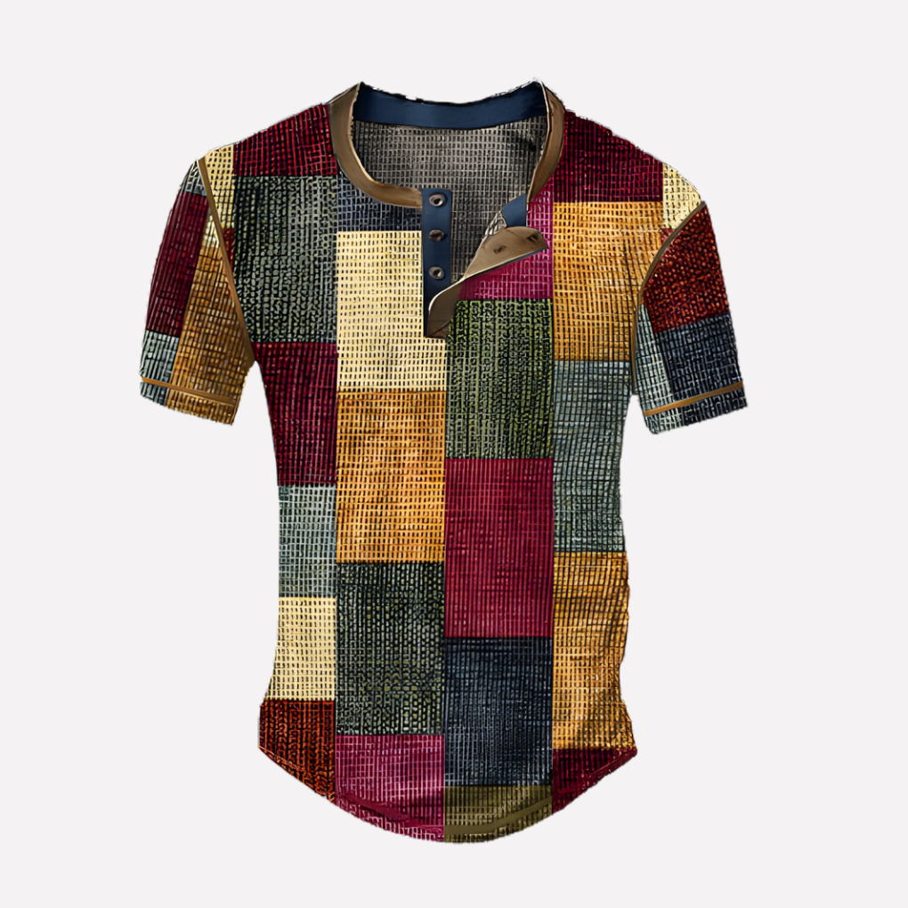 Menns Vaffel Strikket Casual Tee
