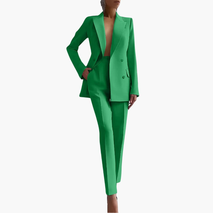 Kvinners Dress Set med Blazer og Rett Bukser