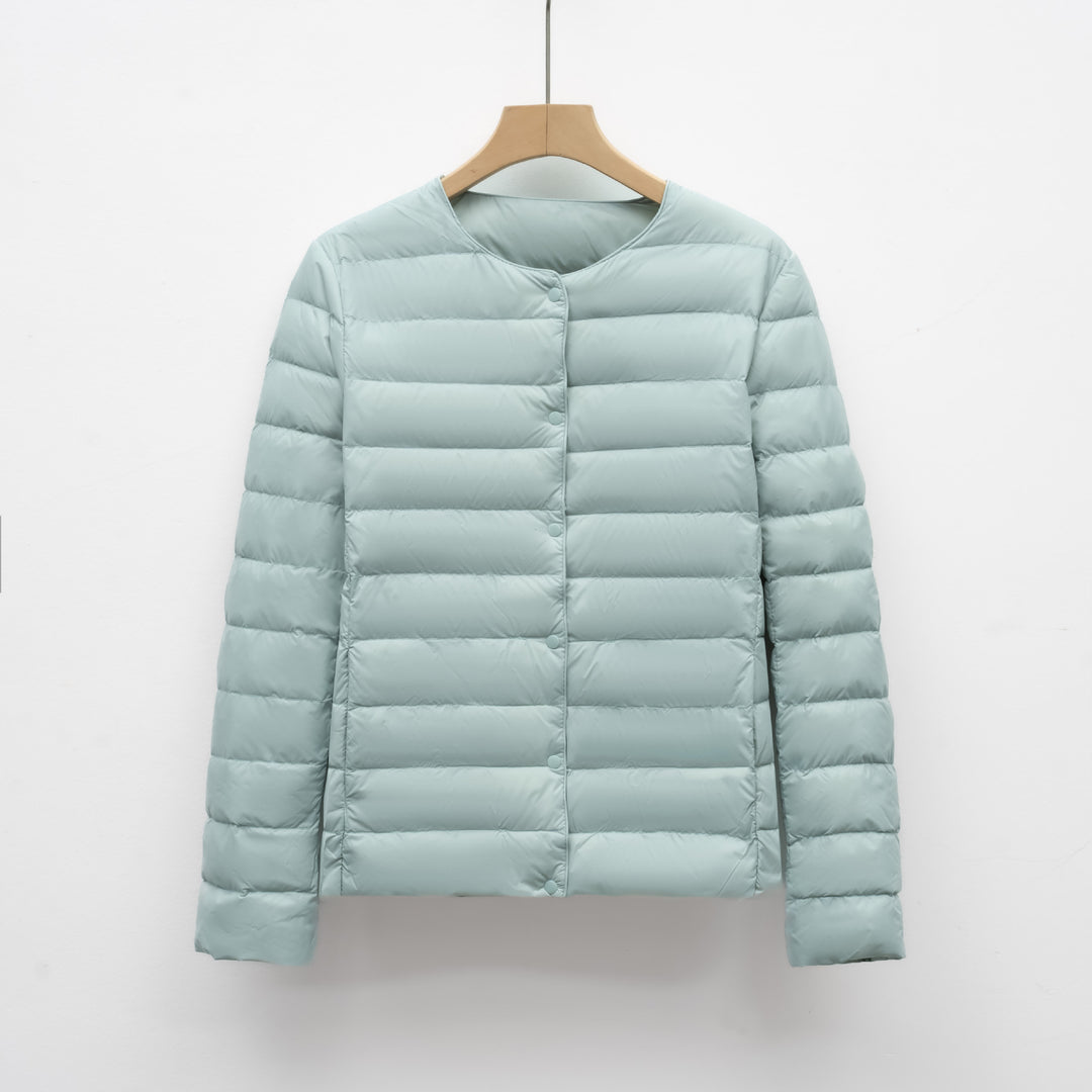 Tragbare Steppjacke ohne Kragen für Frühling und Winter