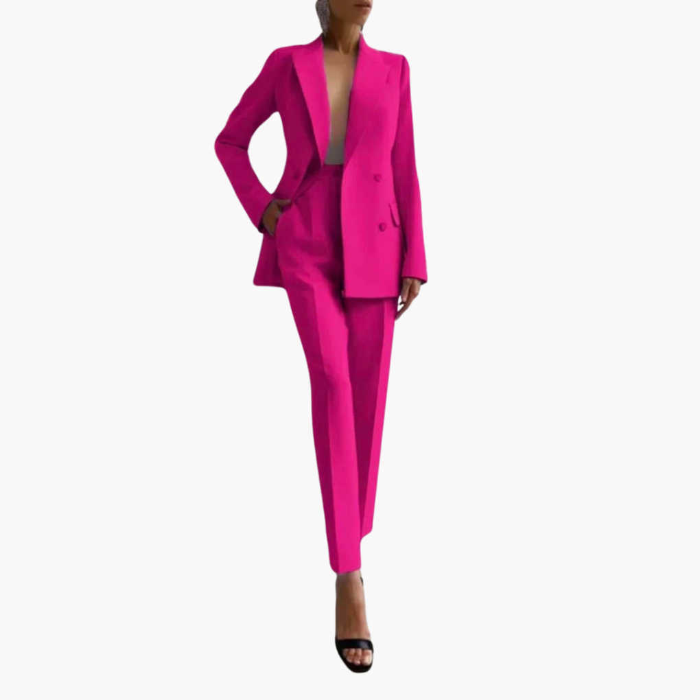 Kvinners Dress Set med Blazer og Rett Bukser