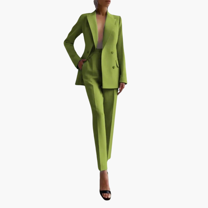 Kvinners Dress Set med Blazer og Rett Bukser