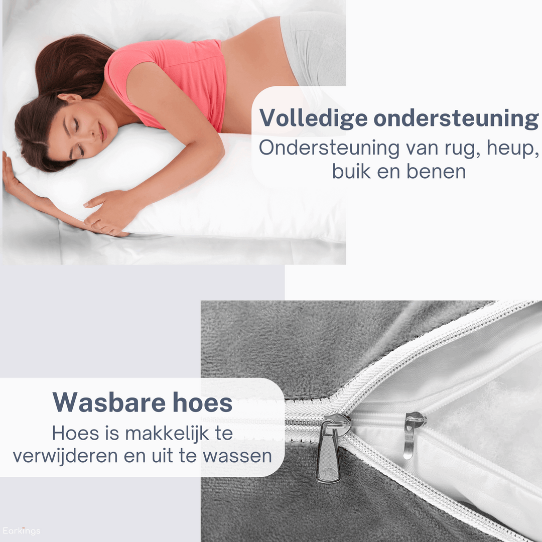 ComfortNest Graviditets- og Sidesovepute – Ekstra Støtte for Mamma og Baby