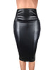 Stylish High-Waisted Faux Leather Pencil Skirt