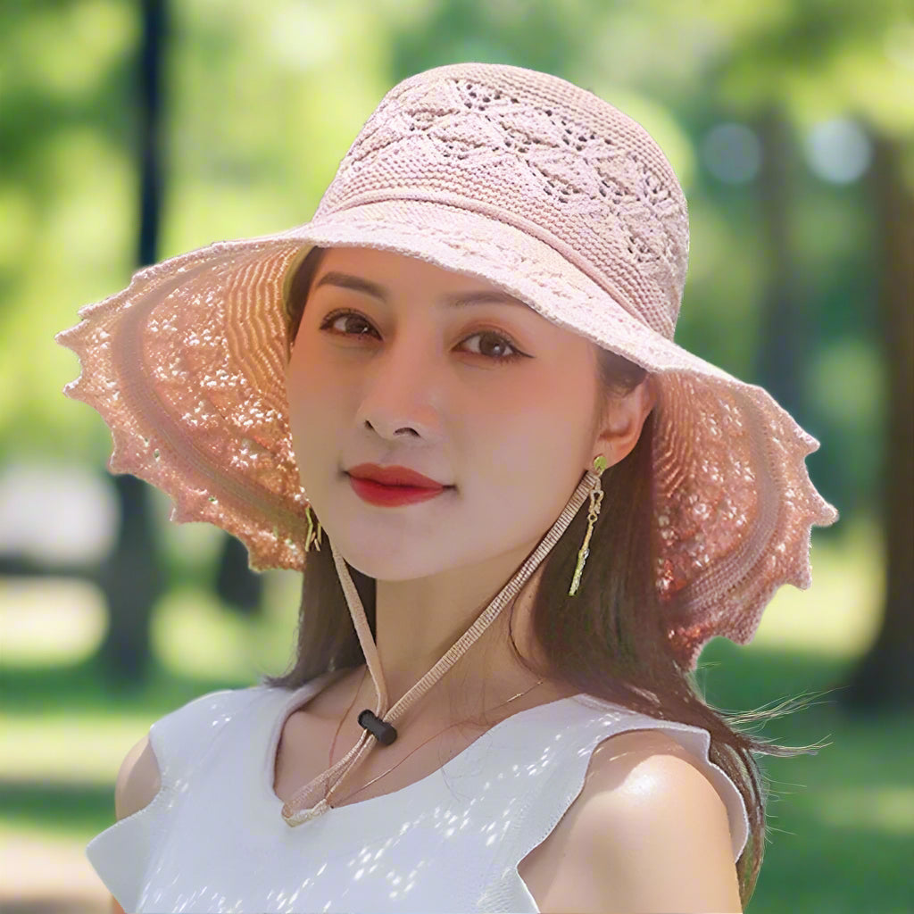 Elegant blonde solhatt for kvinner