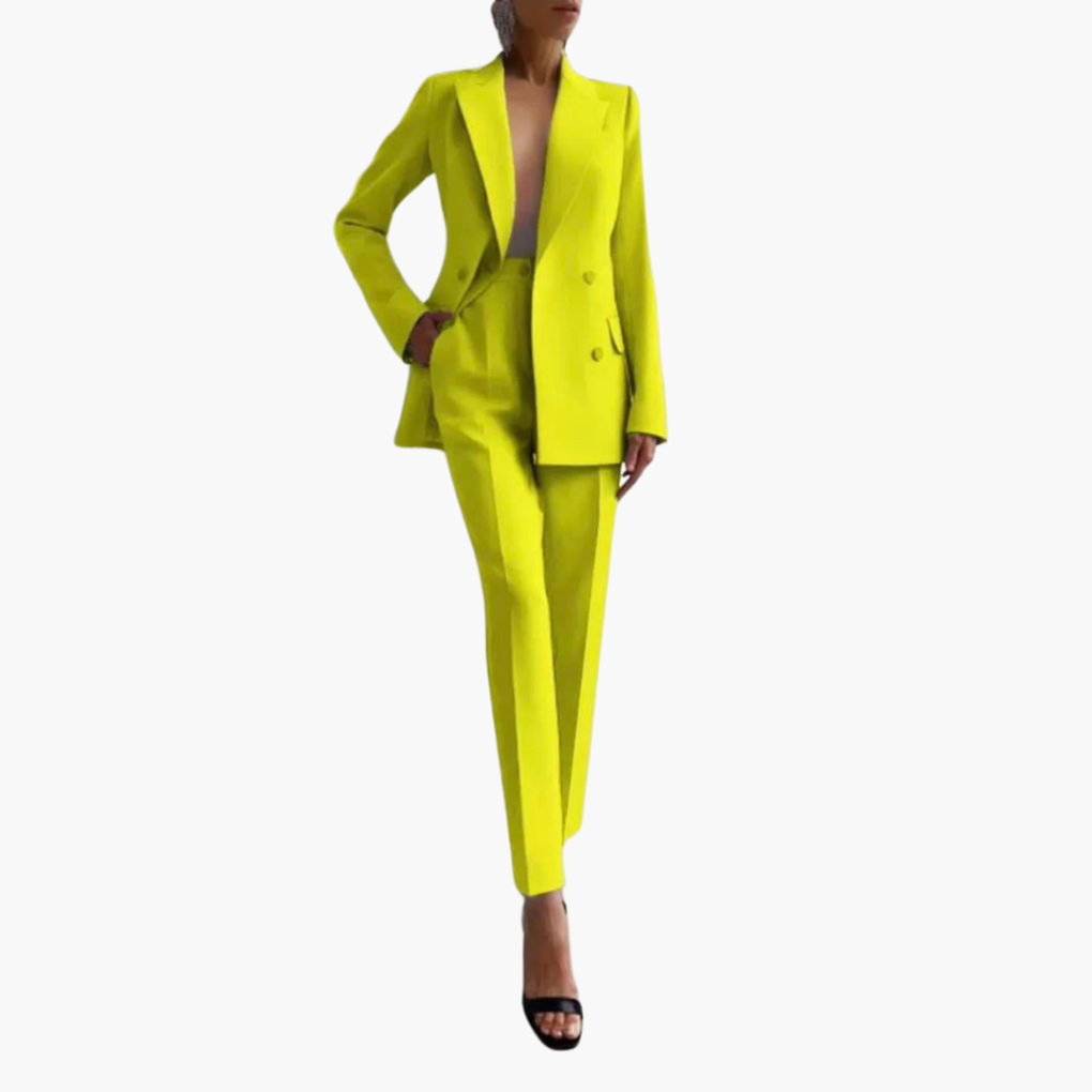 Kvinners Dress Set med Blazer og Rett Bukser