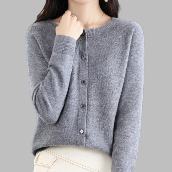 Women's cardigan with O-neck