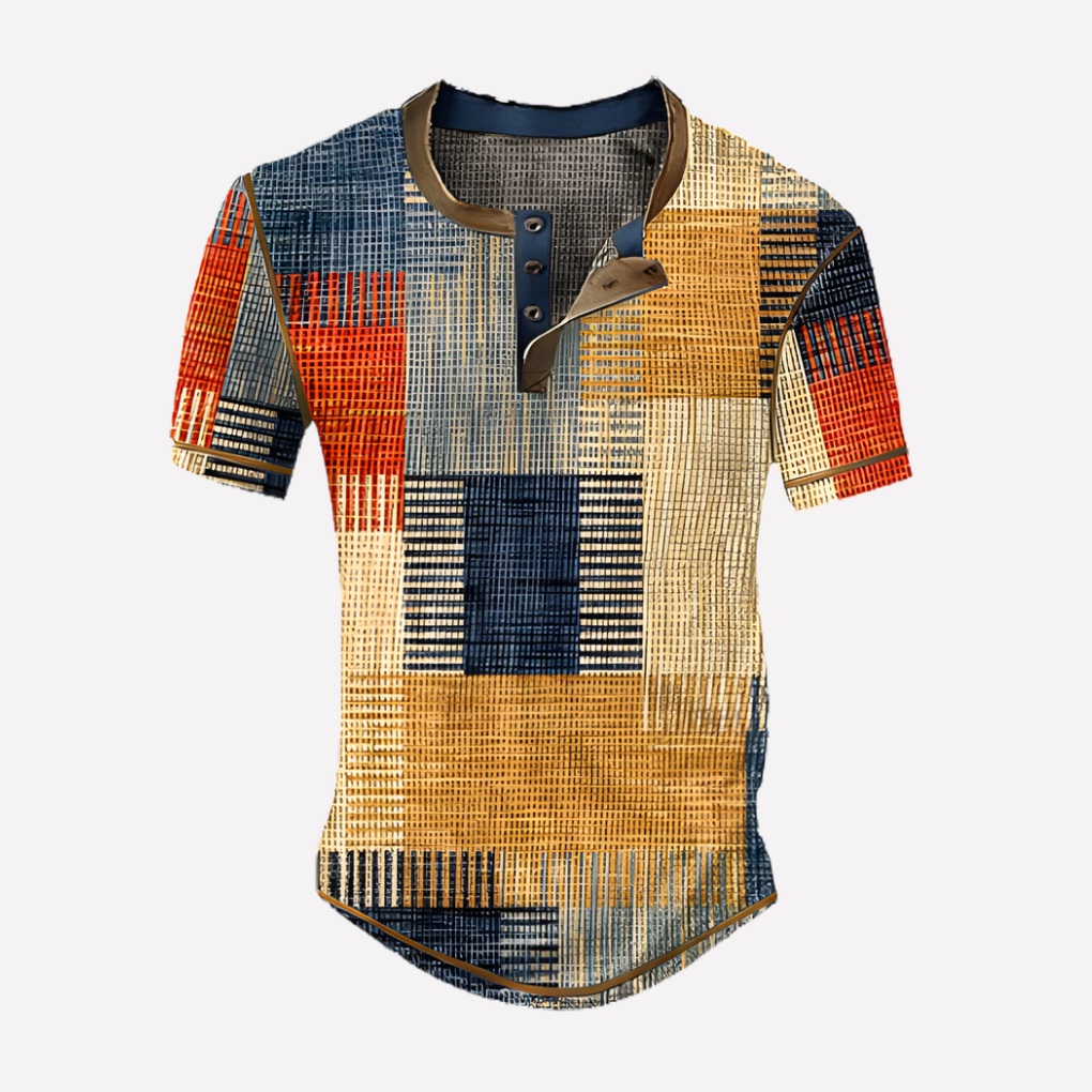 Menns Vaffel Strikket Casual Tee