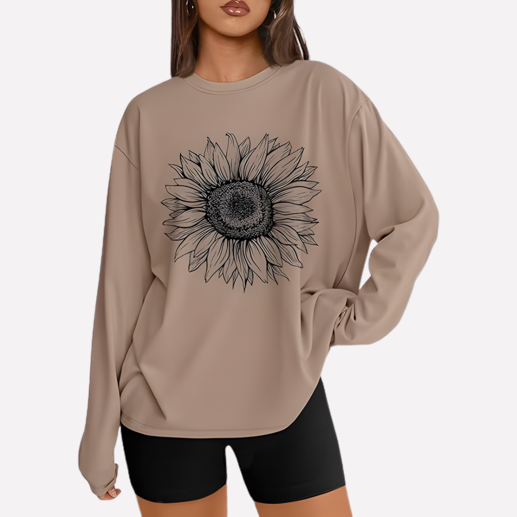 Kvinners Oversized Langermet Skjorte