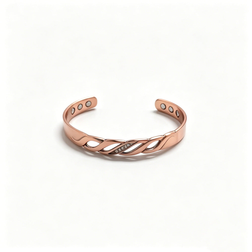 Pure Red Copper Bracelet Magnetic Zircon Purple Copper Braided Infinity Symbol Bangle Magnet Adjustable