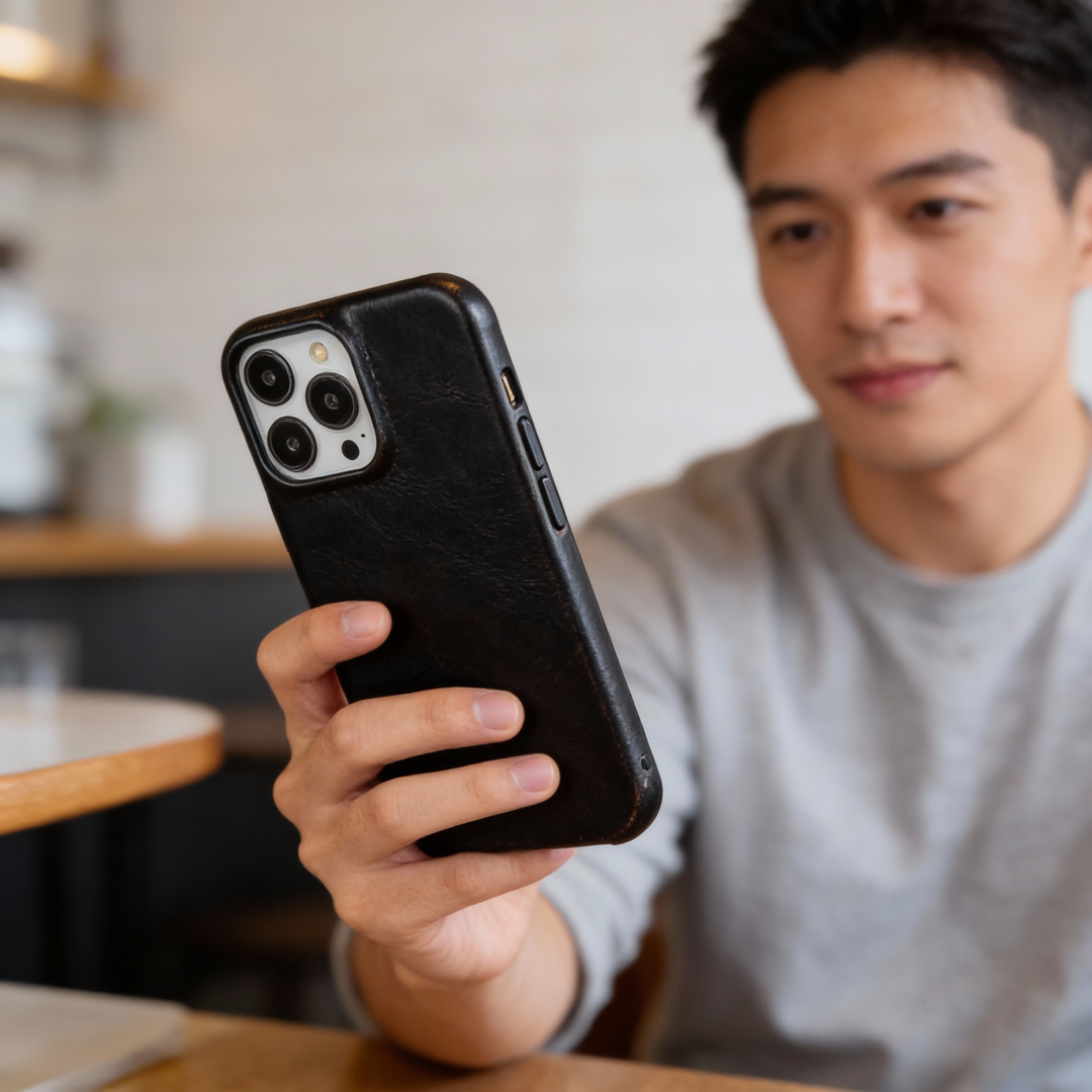 Skinndeksel til iPhone med støtdempende kjerne