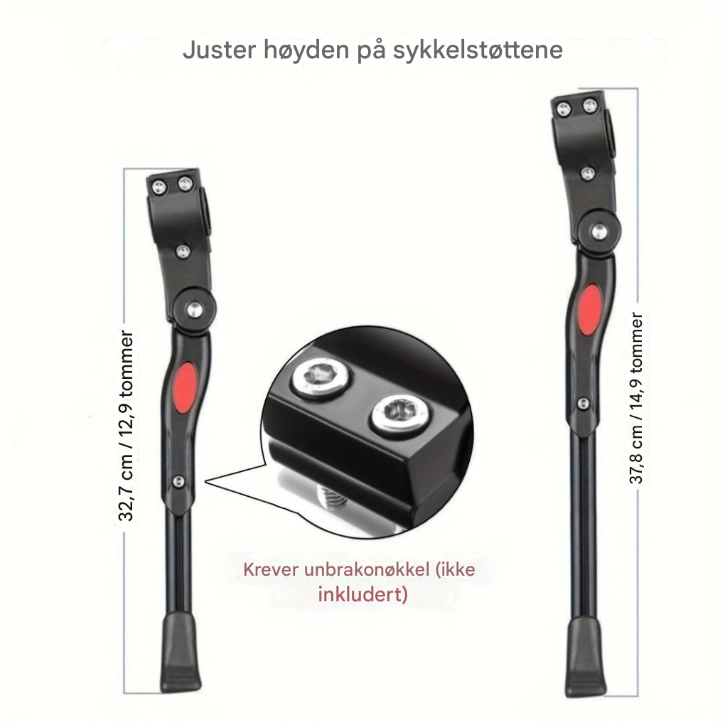 Justerbar sidestøtte for sykkel