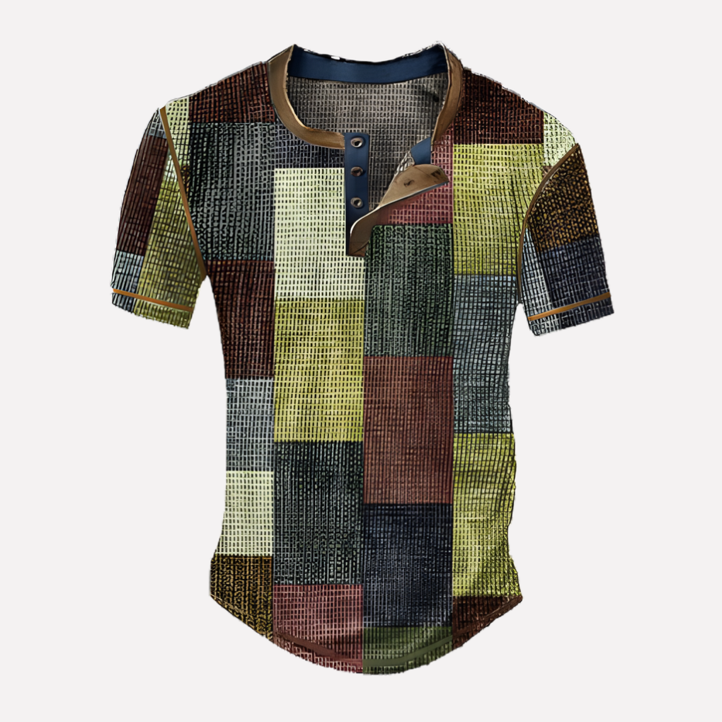 Menns Vaffel Strikket Casual Tee