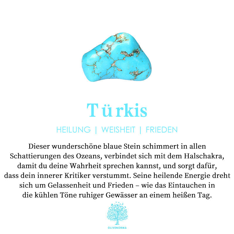 Herrering med turkis stein