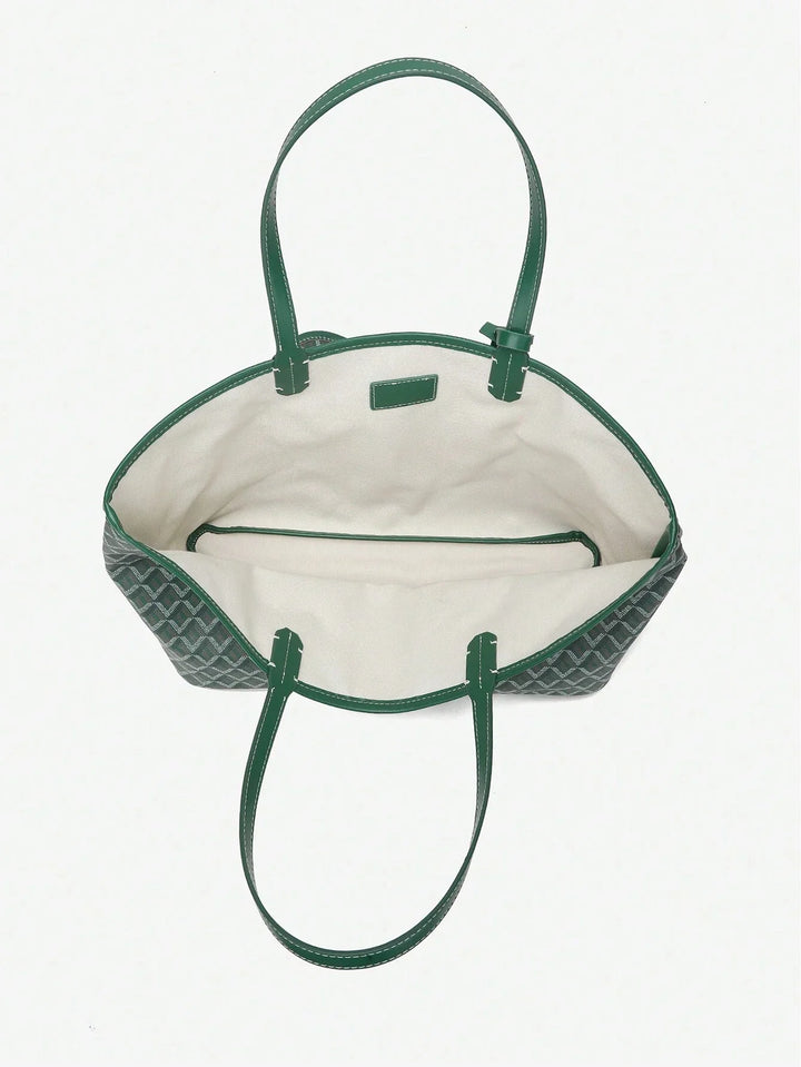 Uformell Skulderveske i PVC for Dame | Tote Bag | Stor og Lett Veske for Studenter