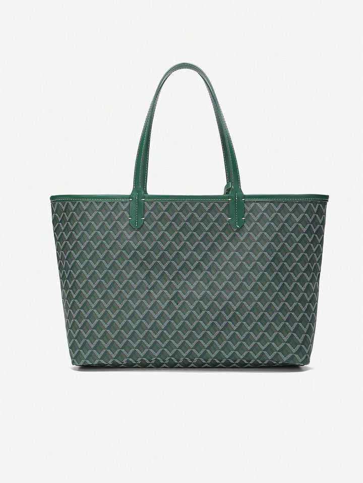 Uformell Skulderveske i PVC for Dame | Tote Bag | Stor og Lett Veske for Studenter