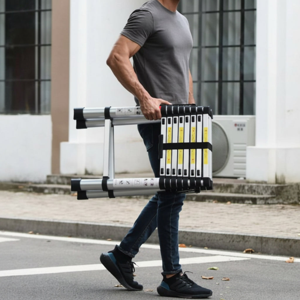 6FT+7FT Aluminium Teleskopstige – Sikker, Portabel og Justerbar