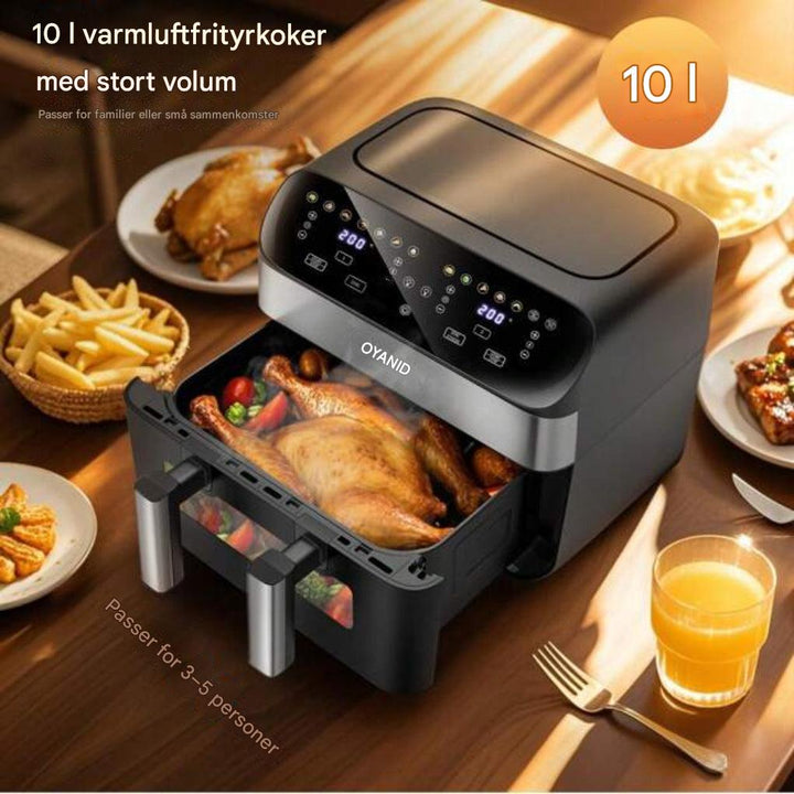 12-in-1 Heißluftfritteuse mit zwei Zonen und 2-Korbsystem