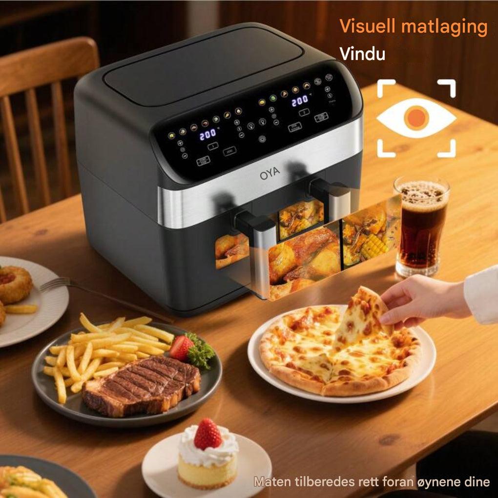 12-in-1 Heißluftfritteuse mit zwei Zonen und 2-Korbsystem