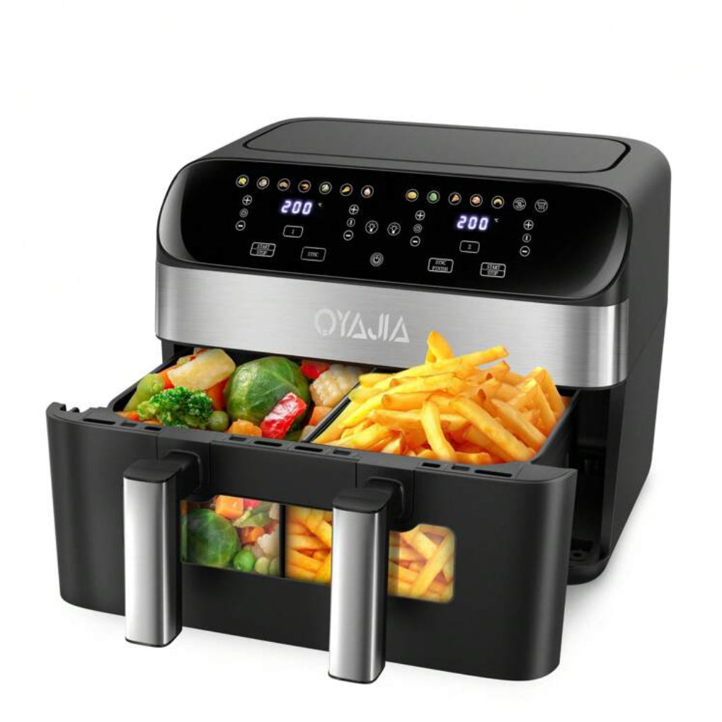 12-in-1 Heißluftfritteuse mit zwei Zonen und 2-Korbsystem