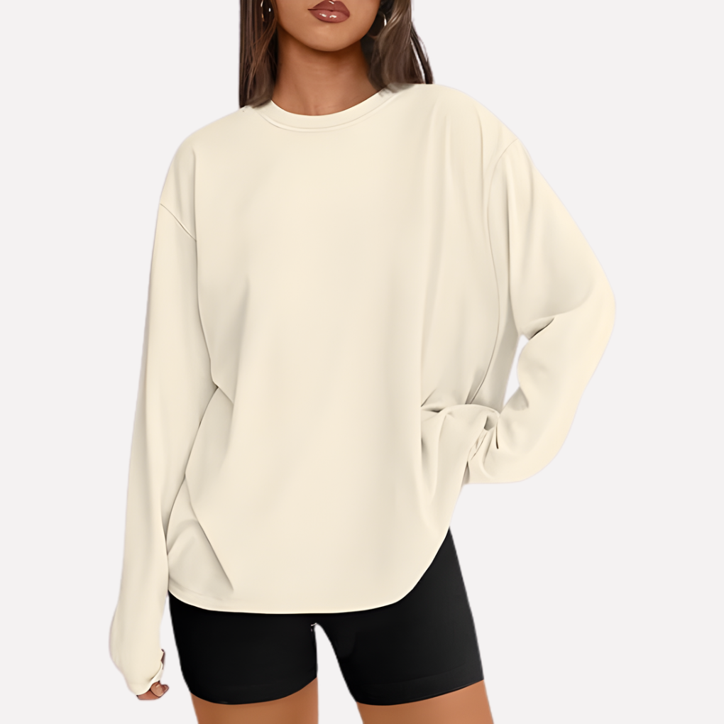 Kvinners Oversized Langermet Skjorte