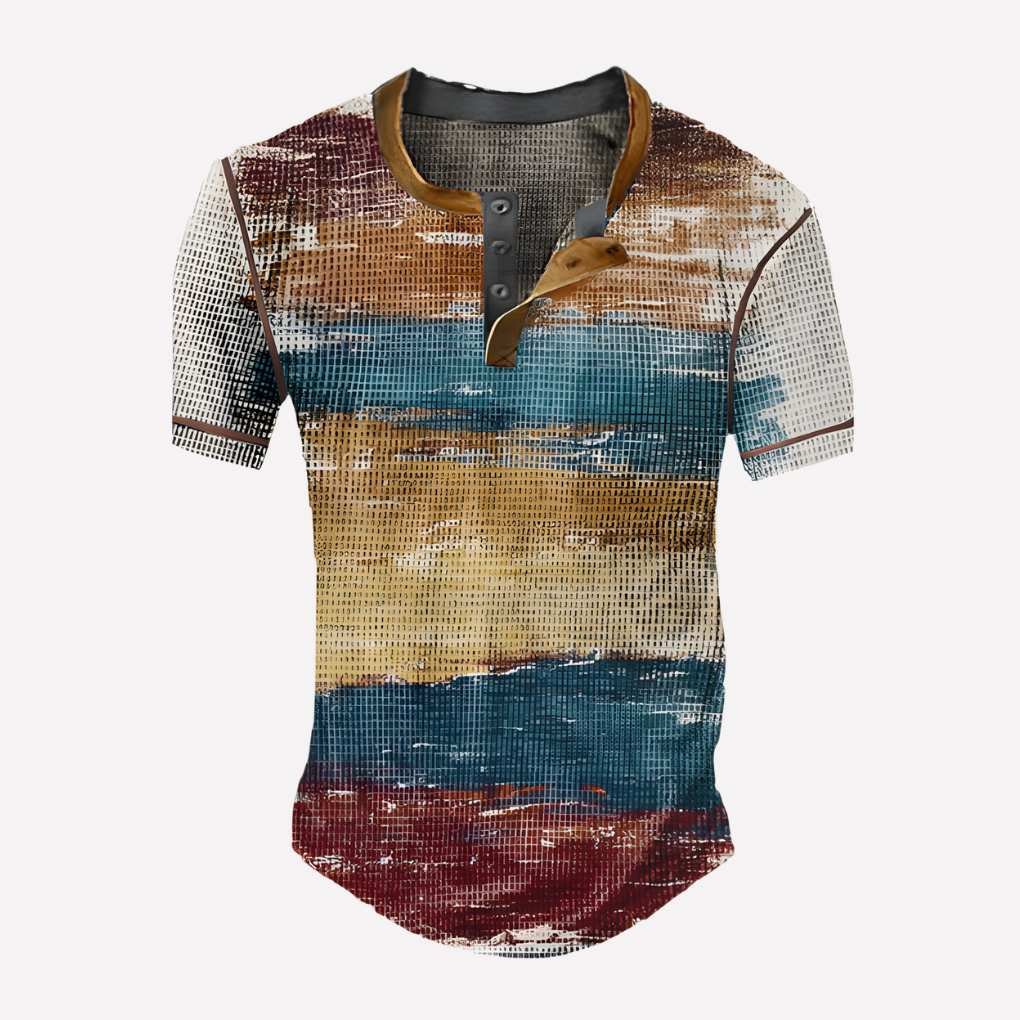 Menns Vaffel Strikket Casual Tee