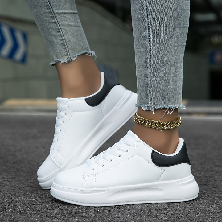 Weiße Ledersneaker für Frauen