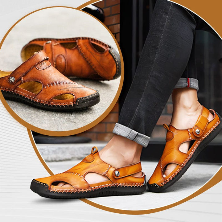 Classic Men's Leather Sandals – Timeless Comfort and Style