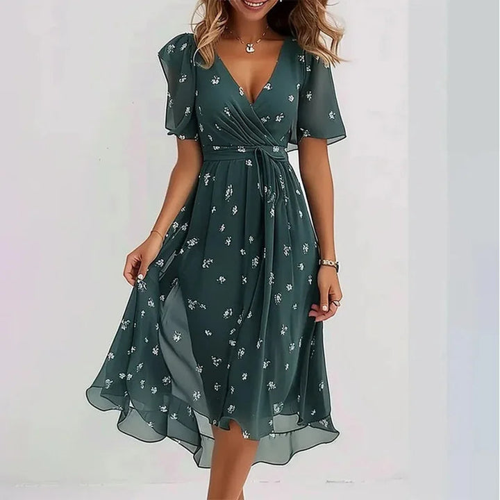 Flowy Floral Sommerkjole (Kne-Lengde)