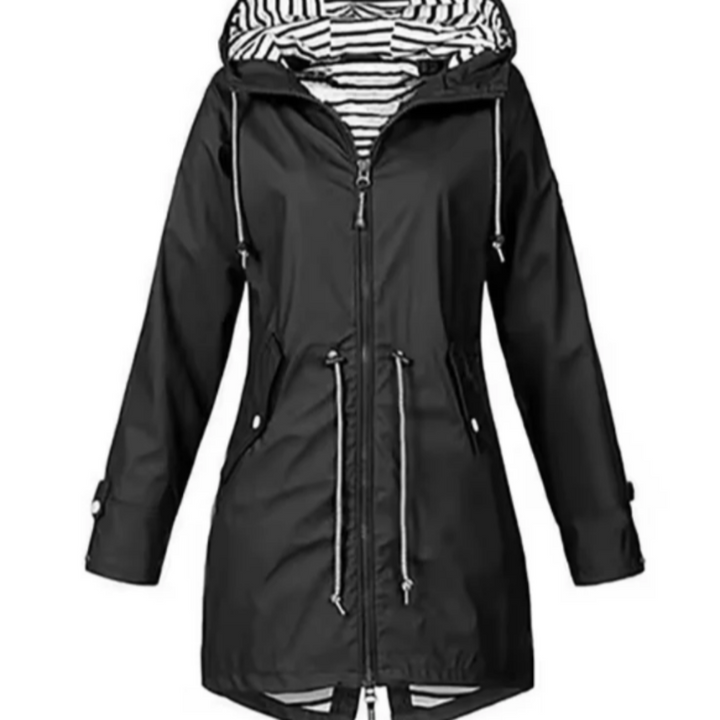 Waterproof jacket with hood for women