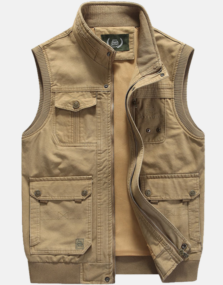 Multi-pocket utility vest for men