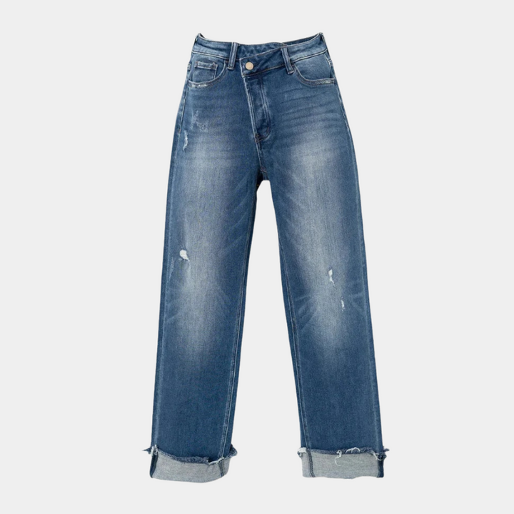 Kvinners Komfortable Høyt Livet Denim Bukser