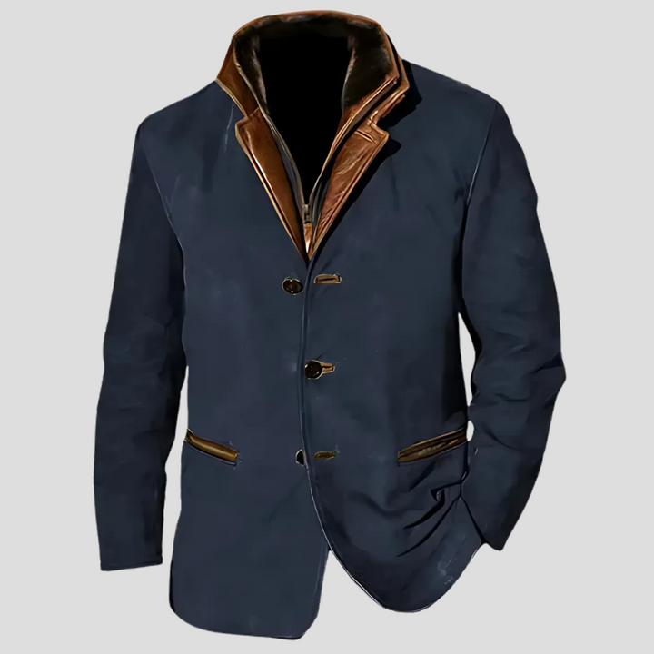 Men's jacket with retro collar and contrast collar