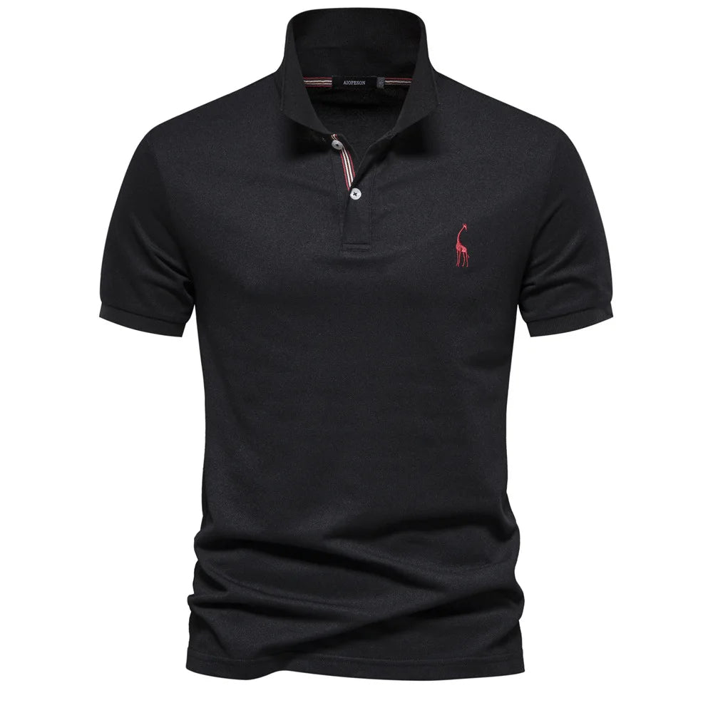 Luksus Bomull Polo med Hjorte Broderi