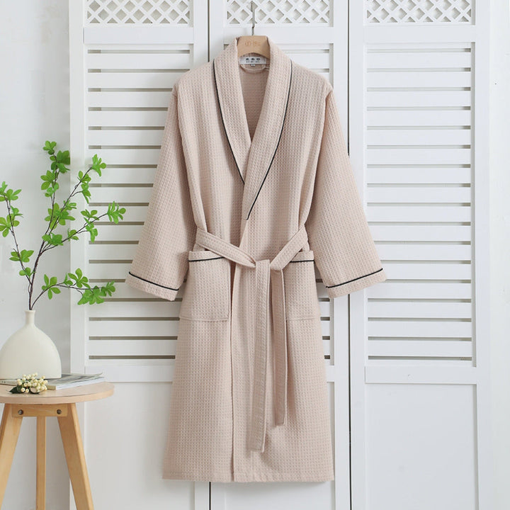 Light kimono in 100% cotton with waffle pattern