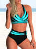 Høy Midje Bikini Set med Stilig Print